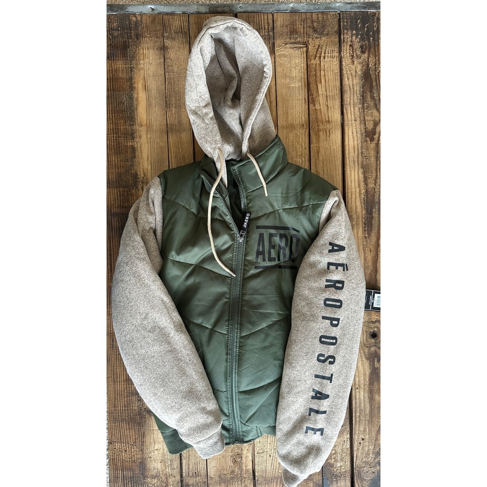 Aeropostale Quilted Coat Green Men's Small